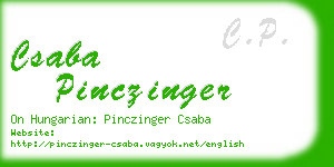 csaba pinczinger business card